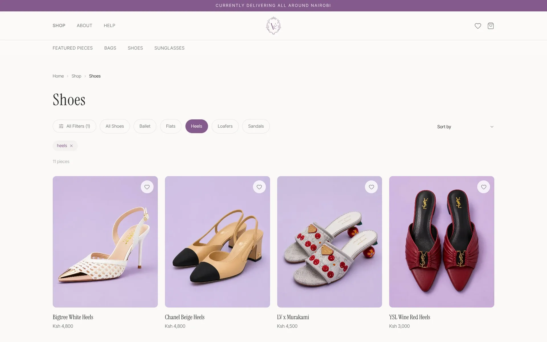 Velvet Emporium storefront homepage