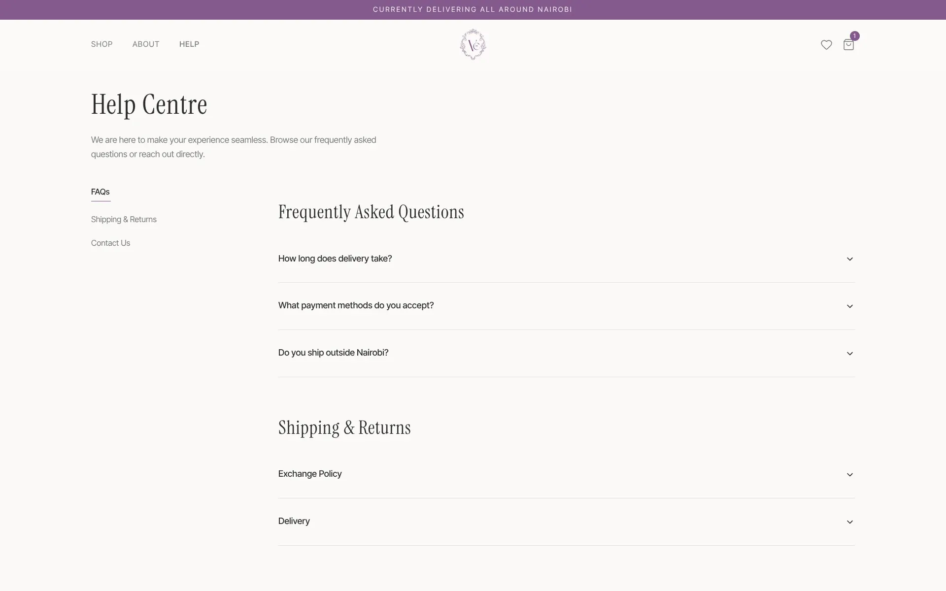 Velvet Emporium inventory management